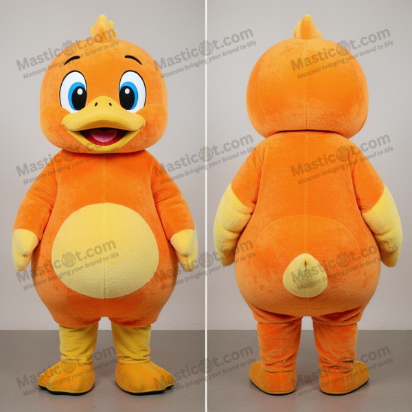 Orange Fjäderdräkt Anka Maskot - Masticot.com