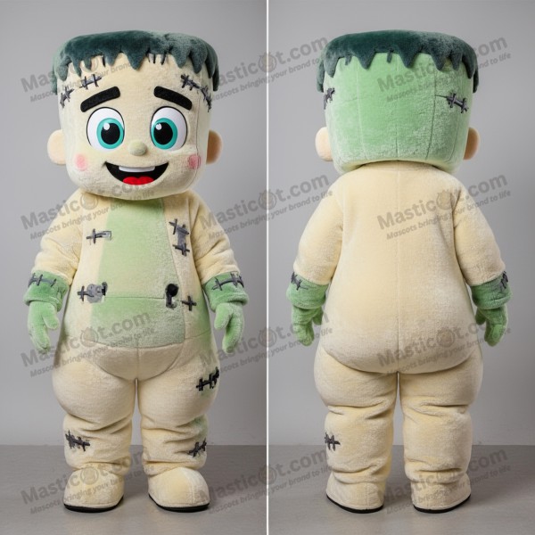 Creamy green approachable frankenstein mascot - Masticot.com