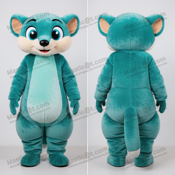Teal Cartoon Mongoose Mascot - Masticot.com