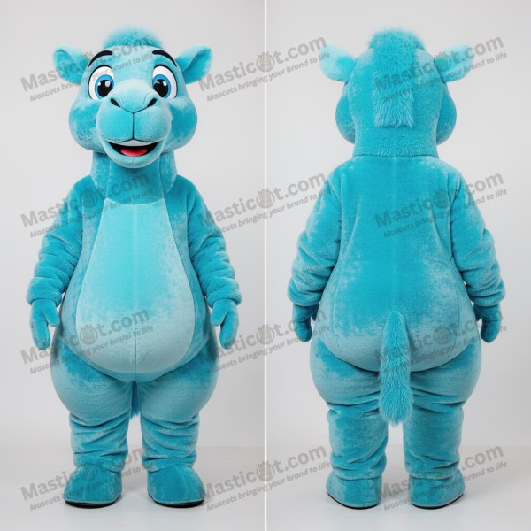 Cyan Cartoon Camel Mascot - Masticot.com