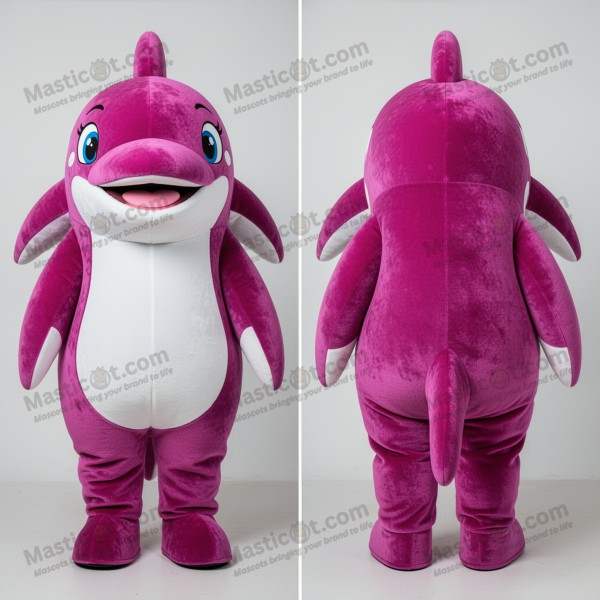 Magenta bredskuldret spekkhogger-maskot - Masticot.com