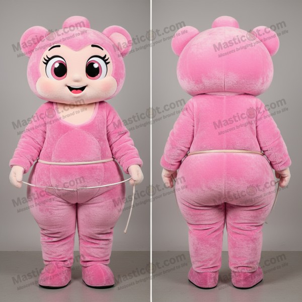 Blush Pink Cheerful Tightrope Walker Mascot - Masticot.com