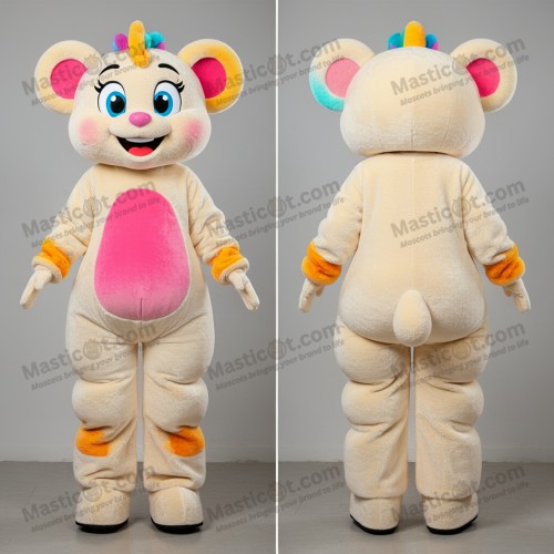 Kremfarget pellete stiltvandrer maskot - Stiltgjenger -