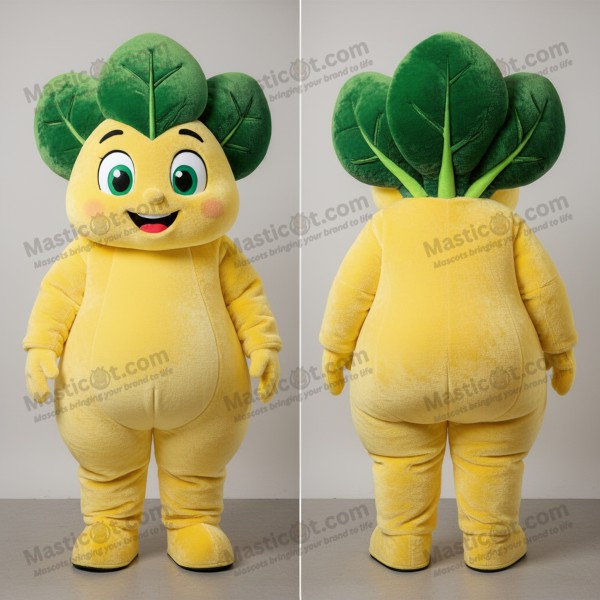 Gul Spinat-Maskot i Tegnestil - Masticot.com