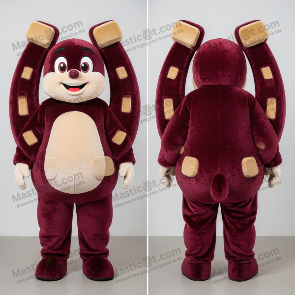 Donkerrode Biker Hoefijzer Mascotte - Masticot.com