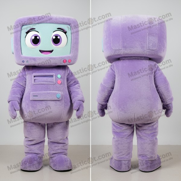 Lavender sleek computer mascot - Computer - Masticot.com