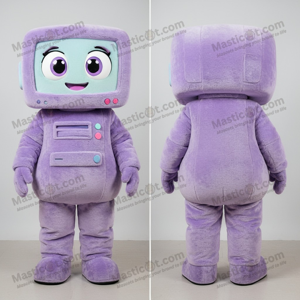 Lavender sleek computer mascot - Computer - Masticot.com