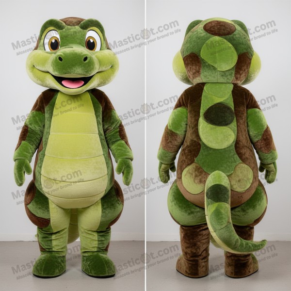 Olive green coiled python mascot - Masticot.com