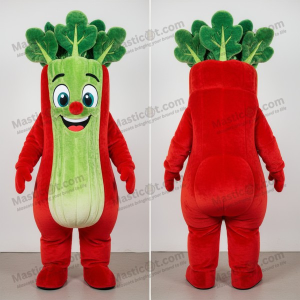 Mascota de apio roja y redondeada - Masticot.com