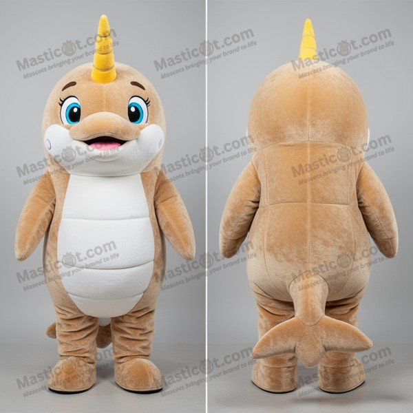Teal velvety narwhal mascot - Masticot.com