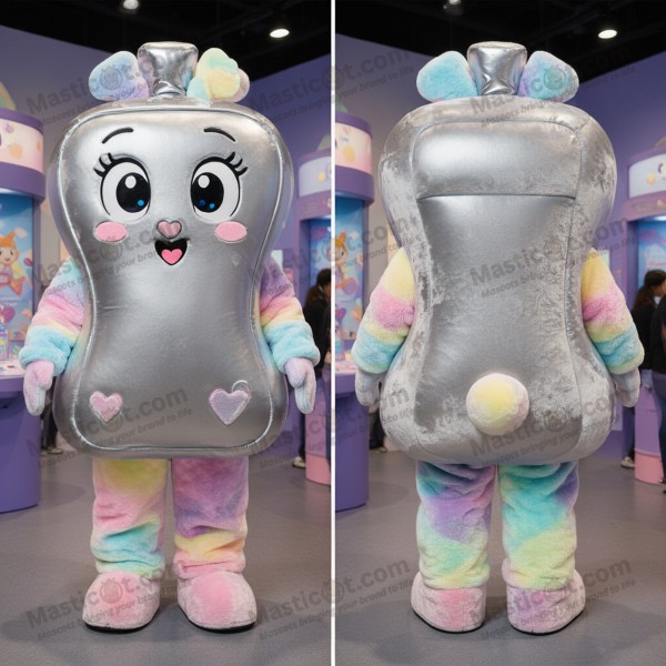 Silver Rounded Candy Box Mascot - Masticot.com