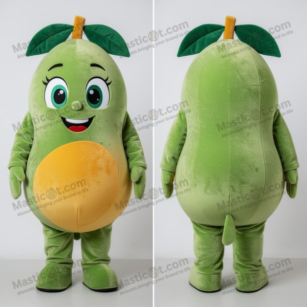 Mascota de mango redondeada en verde aterciopelado -