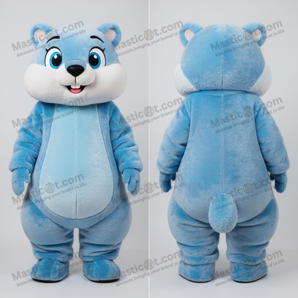 Sky blue cheerful marmot mascot - Masticot.com