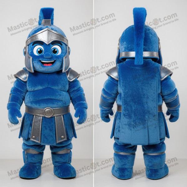 Costum de mascota soldat spartan albastru marin -