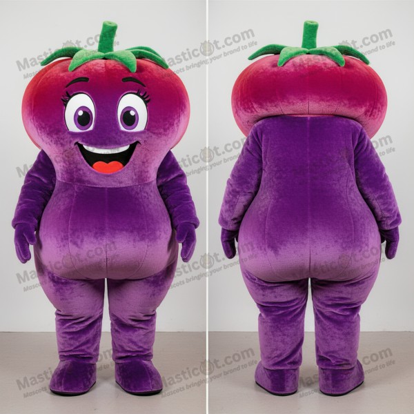 Dyb lilla plump tomat-maskot - Masticot.com