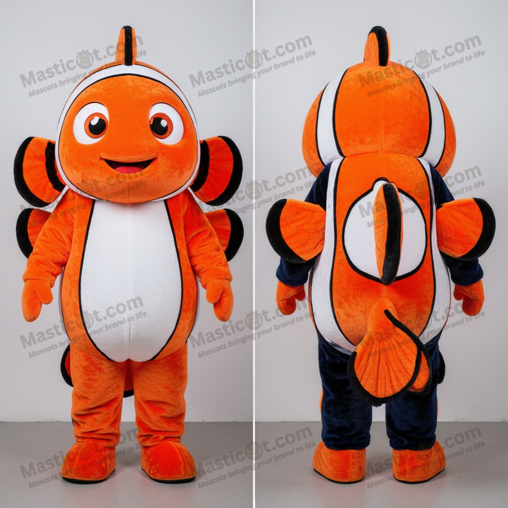 Navy blue playful clown fish mascot - Masticot.com