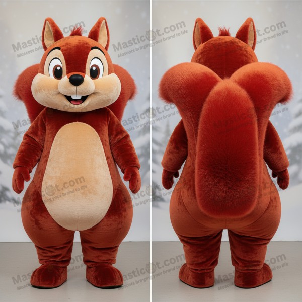 Red fluffy tailed squirrel mascot - Masticot.com