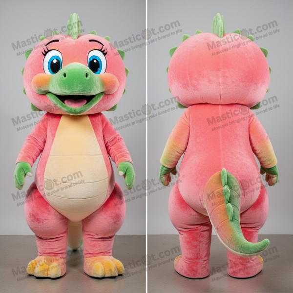 Peach vibrant iguanodon mascot - Iguanodon - Masticot.com