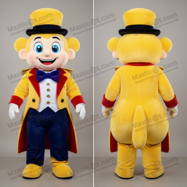 Golden yellow charismatic ring master mascot - Masticot.com