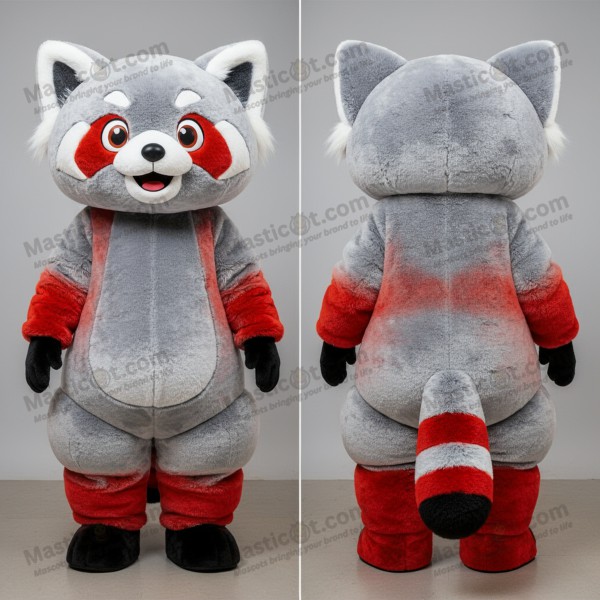 Silver sleek red panda mascot - Masticot.com