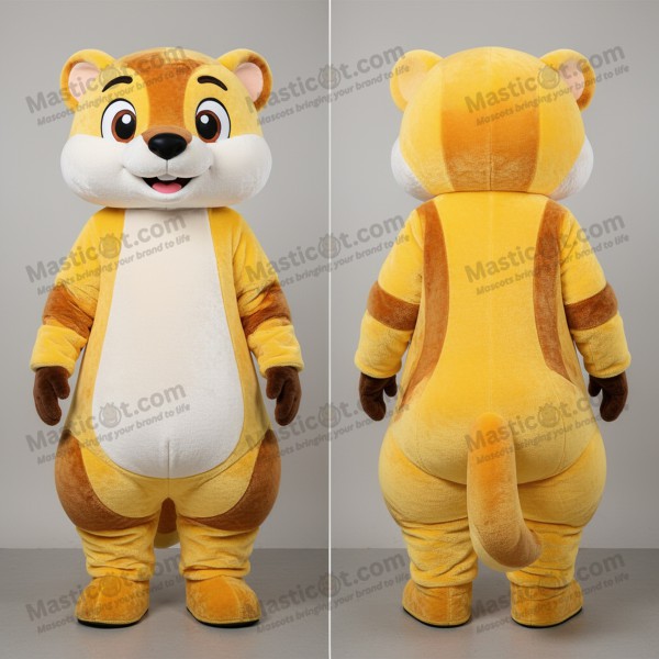 Golden yellow playful weasel mascot - Masticot.com
