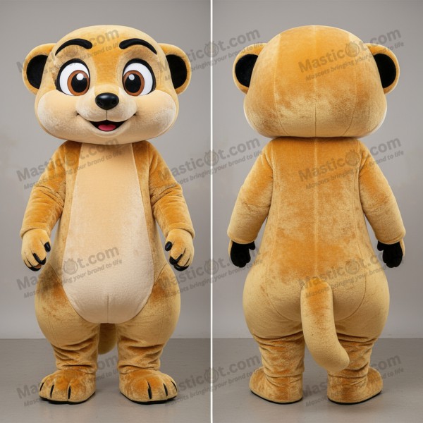Golden broad shouldered meerkat mascot - Masticot.com