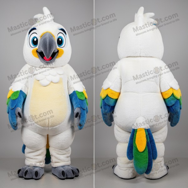 White Feathered Bomber Macaw Mascot - Masticot.com