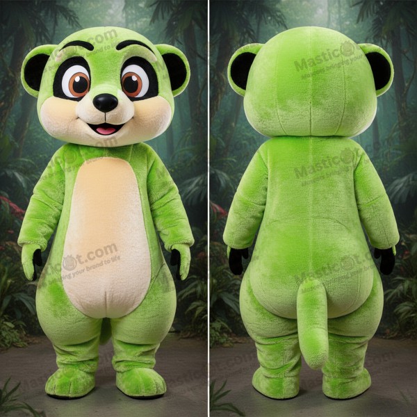 Lime green cheeky meerkat mascot - Masticot.com