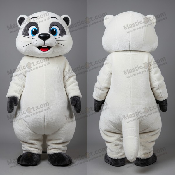 Ivory white playful otter mascot - Masticot.com