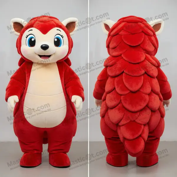 Crimson scaled playful pangolin mascot - Pangolin - MASTICOT_5931 - Masticot.com