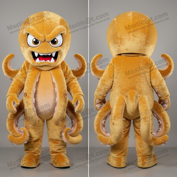 Golden shimmering kraken mascot - Masticot.com