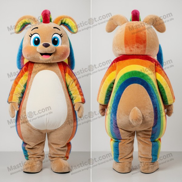 Velvety rainbow broad shouldered rainbow mascot -