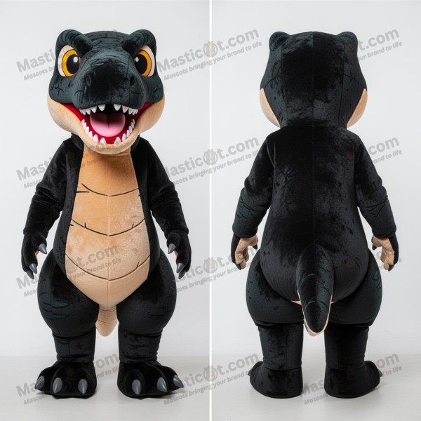 Charcoal black sleek velociraptor mascot - Masticot.com