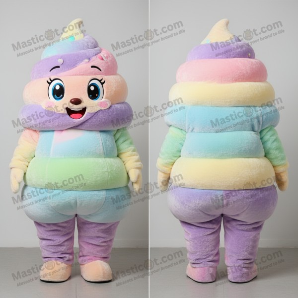 IJshoorntje mascotte kostuum in pastelkleuren - Ijs -