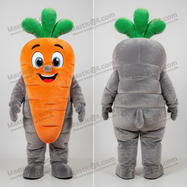 Gray velvety carrot mascot - Masticot.com