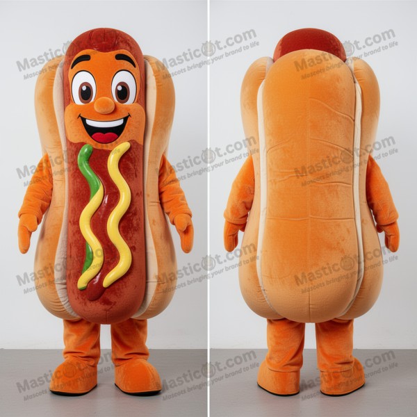Rust orange plump hot dog mascot - Masticot.com