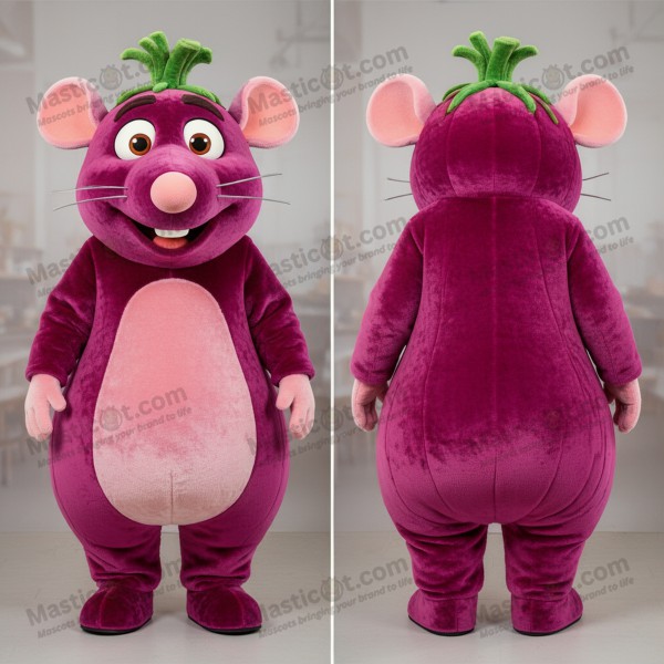Magenta pink expressive ratatouille mascot - Masticot.com
