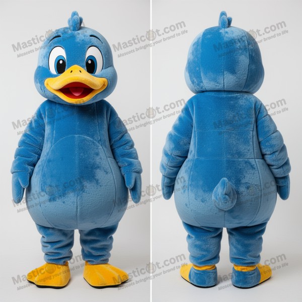 Azurblå rundad ankmaskot - Masticot.com