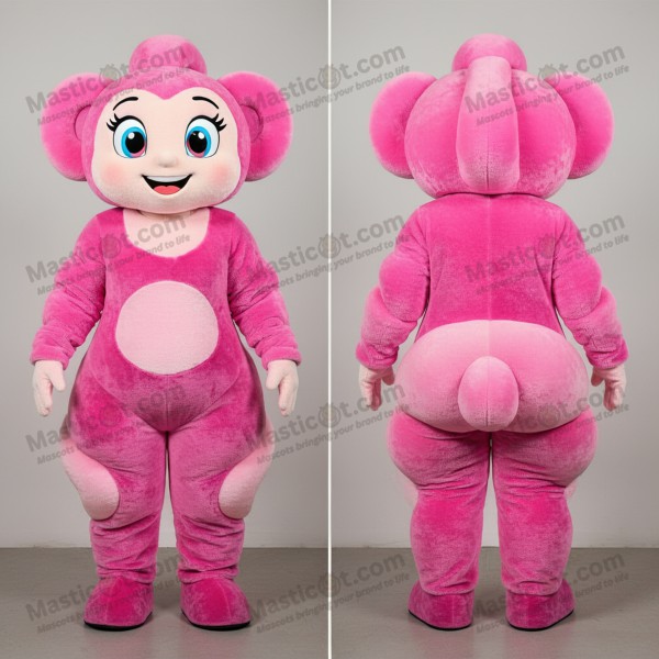 Blush pink flexible contortionist mascot - Masticot.com