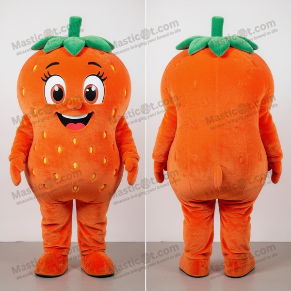 Vibrant Orange Gradient Strawberry Mascot - Masticot.com