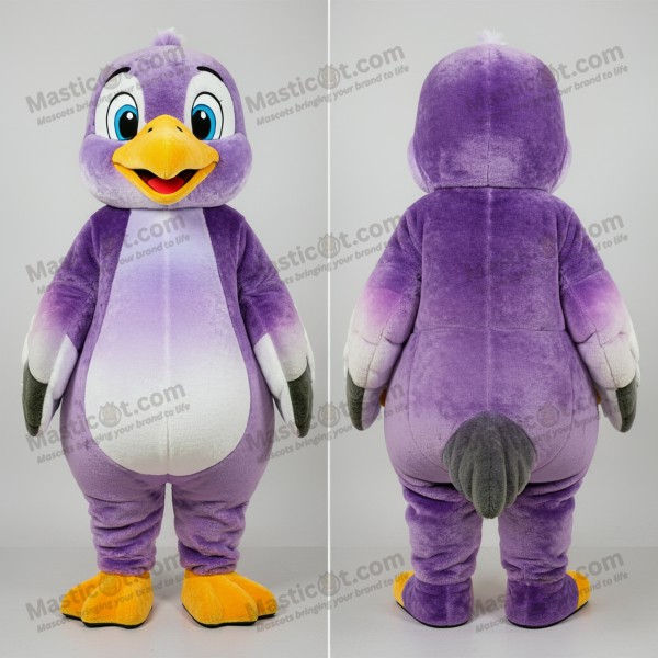 Purple rounded seagull mascot - Masticot.com