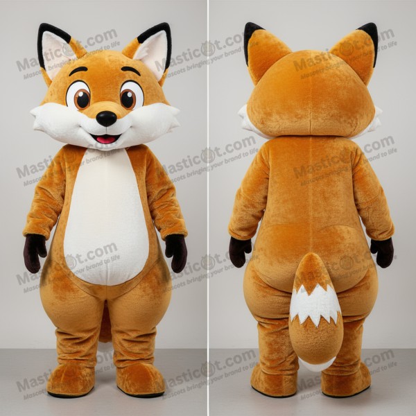 Gold fleece fluffy fox mascot - Masticot.com