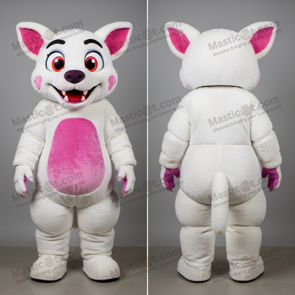 Ivory Padded Cartoon Chupacabra Mascot - Masticot.com