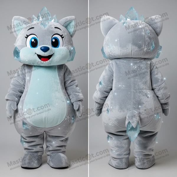 Glitrende sølv lekent ismascot-kostyme - Masticot.com