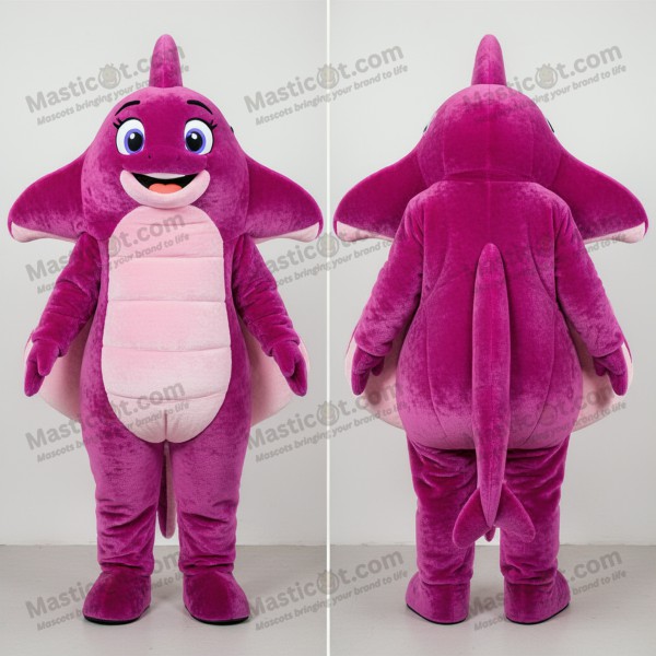 Magenta širokoplecí rejnok maskot - Masticot.com