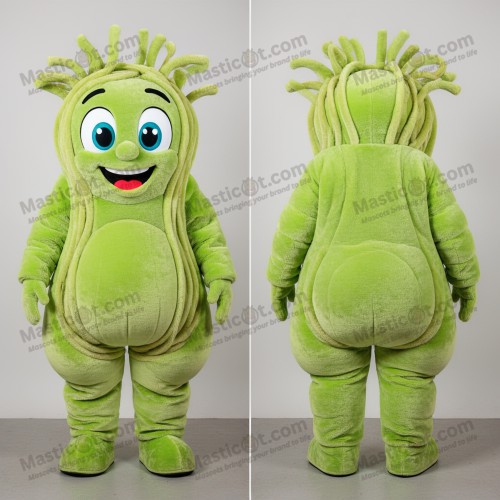 Limegrønn lekfull spaghetti-maskot - Masticot.com