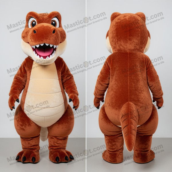 Rust orange capri tail tyrannosaurus mascot - Masticot.com