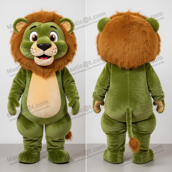Velvety orange broad shouldered lion mascot - Masticot.com