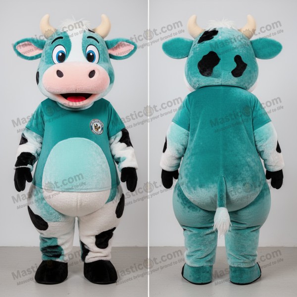 Mascota de vaca jersey de felpa color esmeralda -