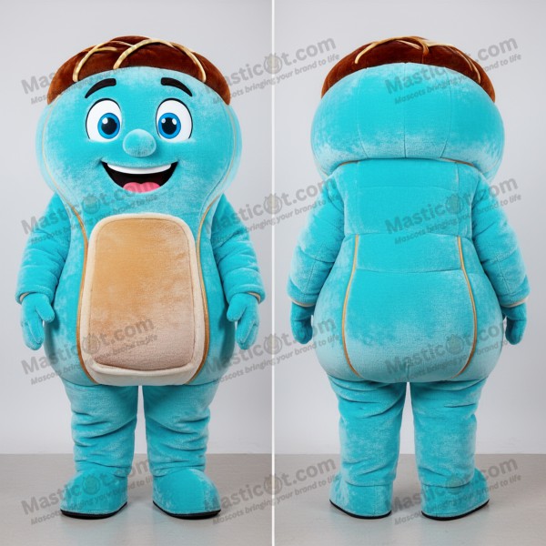 Cyan Cartoon Beef Wellington Mascot - Masticot.com